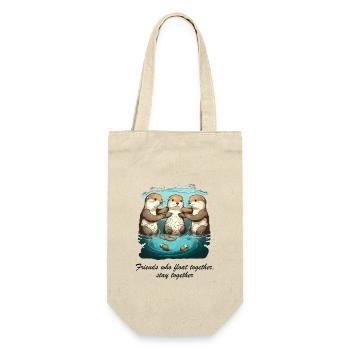 Friends who float together stay together - Geschenkbeutel für Flaschen - Natur - Vorne