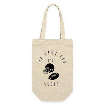 Je peux pas j'ai rugby - Passionné de rugby - Sac à bouteille - nature - Devant