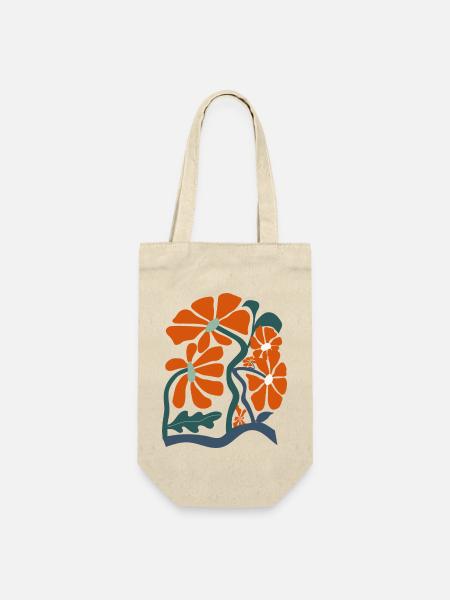 Groovige Wildblumen - Geschenkbeutel für Flaschen - Natur