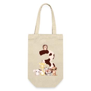 3. Jahrestag - Tiere zum dritten Jahrestag - Geschenkbeutel für Flaschen - Natur - Vorne