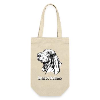 Bracco Italiano Portrait mit Text - Geschenkbeutel für Flaschen - Natur - Vorne