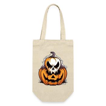 Citrouille effrayante avec motif de crâne - Sac à bouteille - nature - Devant
