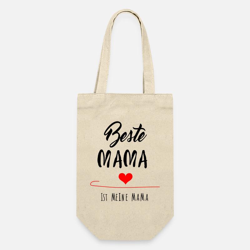 beste Mama, Muttertag - Geschenkbeutel für Flaschen - Natur