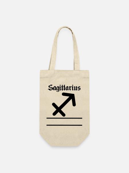 Schütze Namensbanner Schütze - Geschenkbeutel für Flaschen - Natur