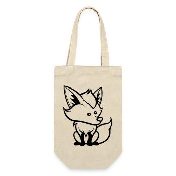 fuchs comic tier - Geschenkbeutel für Flaschen - Natur - Vorne