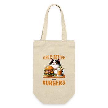 La vie est meilleure avec les Burgers - fat cat - Sac à bouteille - nature - Devant