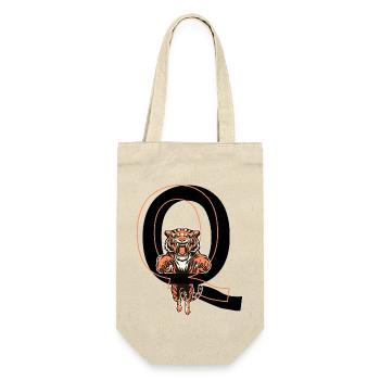Letter Q Tiger - Gift Idea - Gift Bag for Bottles - nature - Front