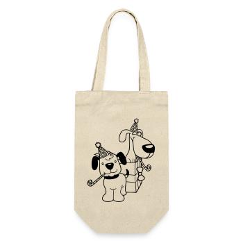 2 Dogs Birthday Gift Party Hat Celebrate Toad - Gift Bag for Bottles - nature - Front