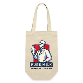Pure Milk drink of a gentle man funny - Geschenkbeutel für Flaschen - Natur - Vorne