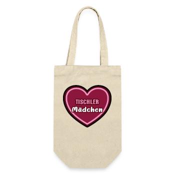 Tischlerin Tischler Mädchen Kind Azubine Azubi - Geschenkbeutel für Flaschen - Natur - Vorne