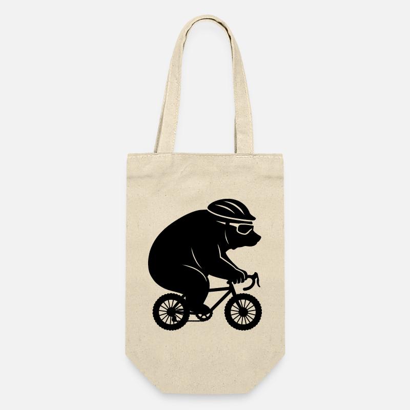 Ours géant sur un minuscule vélo de gravier - Sac à bouteille - nature