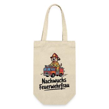 Bald wirst du Feuerwehrfrau! - Geschenkbeutel für Flaschen - Natur - Vorne