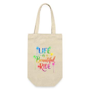 Das Leben ist eine schöne Fahrt Aquarell Design - Geschenkbeutel für Flaschen - Natur - Vorne