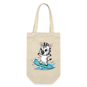 mignon zèbre surfeur dessin animé surf été - Sac à bouteille - nature - Devant
