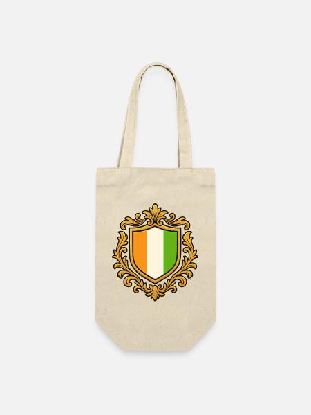 Ornamentiertes Irlandwappen - Geschenkbeutel für Flaschen - Natur