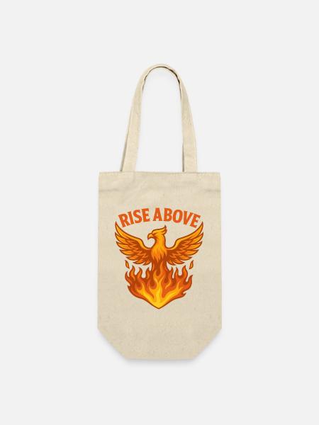 Phoenix Rise Above Feuer Motiv - Geschenkbeutel für Flaschen - Natur