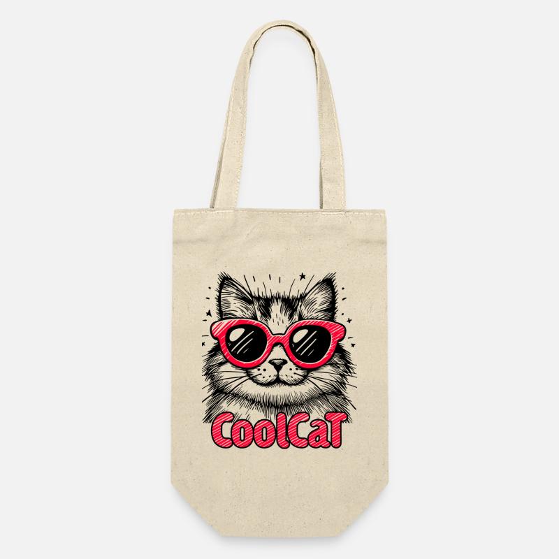 Chat cool 1 - Sac à bouteille - nature