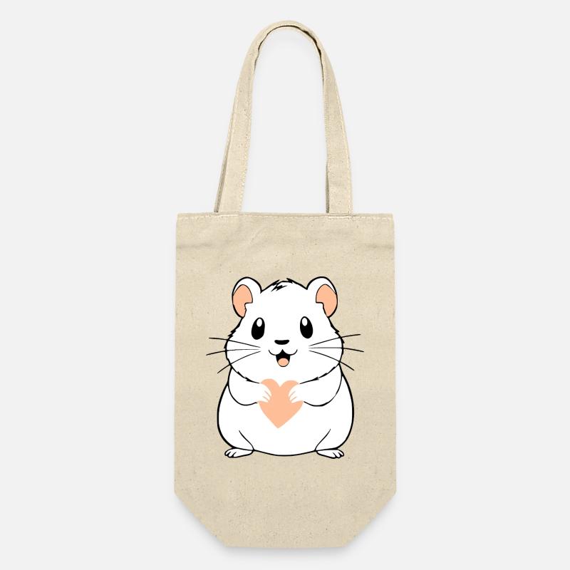 Hamster with Pink Heart Gift Valentine's Day - Gift Bag for Bottles - nature