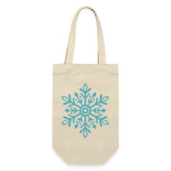 Schneeflocke | Berg | Skifahren | Snowboarden - Geschenkbeutel für Flaschen - Natur - Vorne