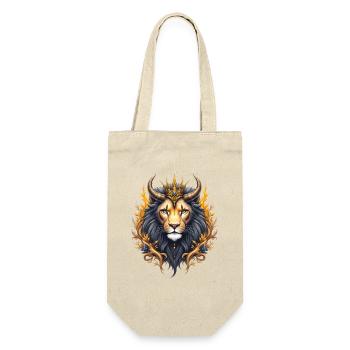 Royal Lion with Golden Crown and Flowers - Gift Bag for Bottles - nature - Front