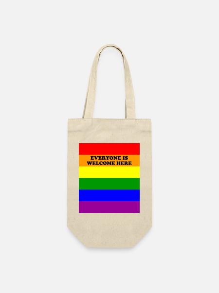 Inklusive Rainbow Pride Banner LGBT Jeder ist wir - Geschenkbeutel für Flaschen - Natur