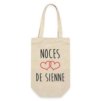 Hochzeit von Siena 74 Jahre Ehe - Geschenkbeutel für Flaschen - Natur - Vorne