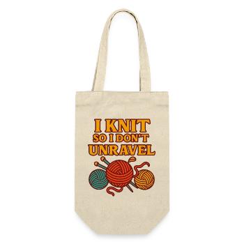 Je tricote pour ne pas me défaire - Sac à bouteille - nature - Devant