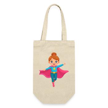 Super-héroïne volante de dessin animé avec une cape violette - Sac à bouteille - nature - Devant