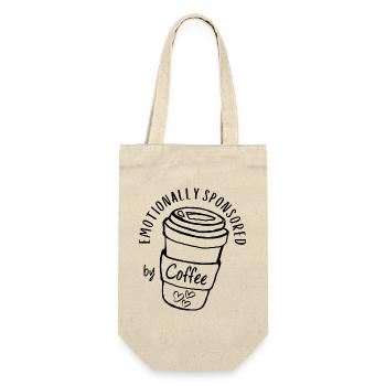 Émotionnellement sponsorisé par un accro au café et à la caféine - Sac à bouteille - nature - Devant