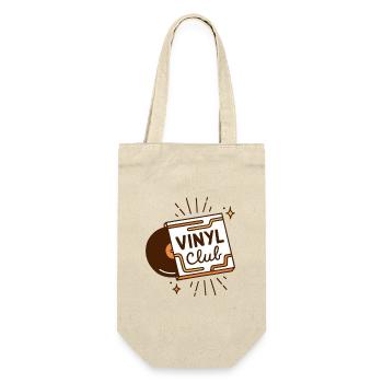Vinylclub-Analog-Musikästhetik - Geschenkbeutel für Flaschen - Natur - Vorne