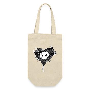 Heart Skull Punk - Gift Bag for Bottles - nature - Front