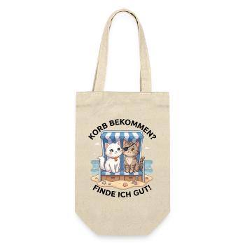 Katzen im Strandkorb Urlaub - Geschenkbeutel für Flaschen - Natur - Vorne