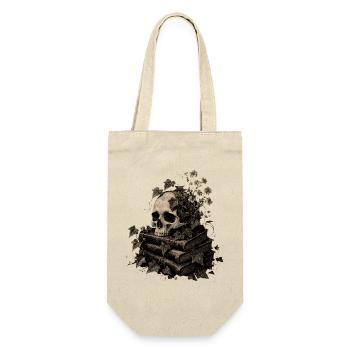 Skull on Books T-Shirt Dark Academia Goth - Gift Bag for Bottles - nature - Front
