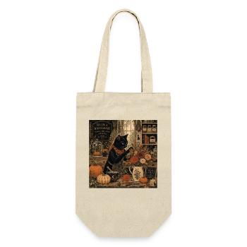 Black Cat Floral Shop T-Shirt Vintage Goth - Sac à bouteille - nature - Devant