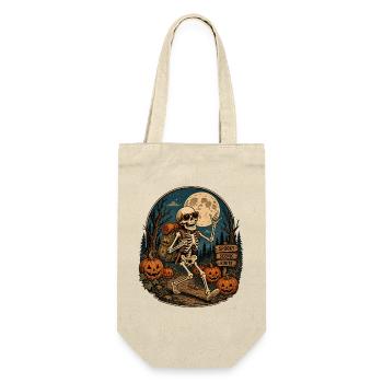 Vintage Halloween Pumpkin Skeleton Retro Outdoor Fan - Gift Bag for Bottles - nature - Front