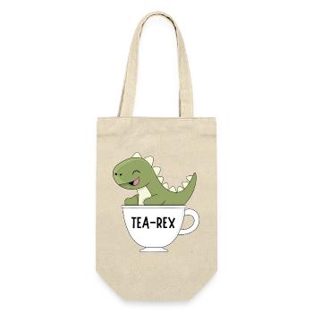 tea-rexTea Rex – Süßer Dinosaurier-Teetrinker Kawaii - Geschenkbeutel für Flaschen - Natur - Vorne