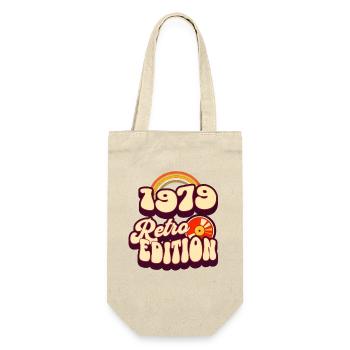 1979 Retro Edition Geburtstag Vintage 70er Spruch - Geschenkbeutel für Flaschen - Natur - Vorne