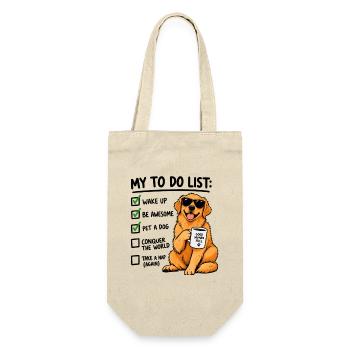 Golden Retriever To Do List – Lustiger Hund Kaffee - Geschenkbeutel für Flaschen - Natur - Vorne