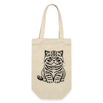 Britisch Kurzhaar Katze Tigerkatze Katzenshirt  - Geschenkbeutel für Flaschen - Natur - Vorne