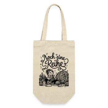 Lustiger Stricken Spruch für Wollfans - Geschenkbeutel für Flaschen - Natur - Vorne
