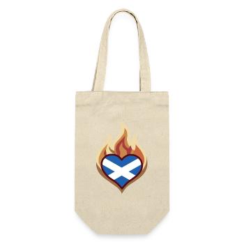 Scotland Flag Heart on Fire - Geschenkbeutel für Flaschen - Natur - Vorne