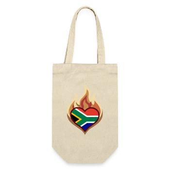 Southafrica Heart on Fire - Geschenkbeutel für Flaschen - Natur - Vorne
