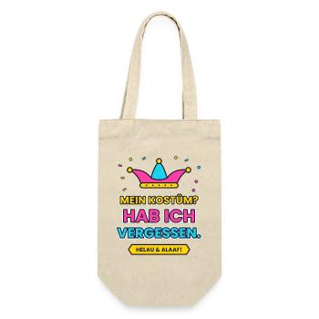 Karneval: MEIN KOSTÜM? HAB ICH VERGESSEN. - Geschenkbeutel für Flaschen - Natur - Vorne
