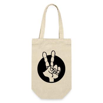 Hand frieden - Geschenkbeutel für Flaschen - Natur - Vorne