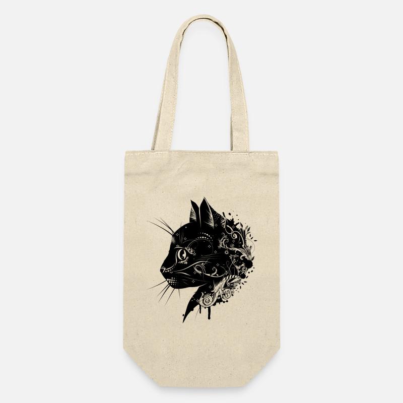 une tête florale d'un chat - Sac à bouteille - nature