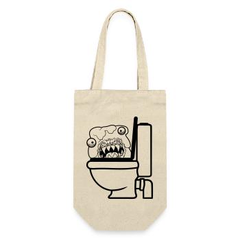 klo toilette scheisse kacke kot wc gefaehrlich baz - Geschenkbeutel für Flaschen - Natur - Vorne