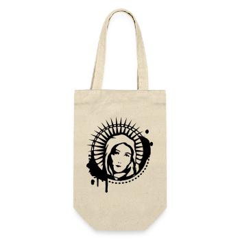Maria Portrait Graffiti Schablone - Geschenkbeutel für Flaschen - Natur - Vorne