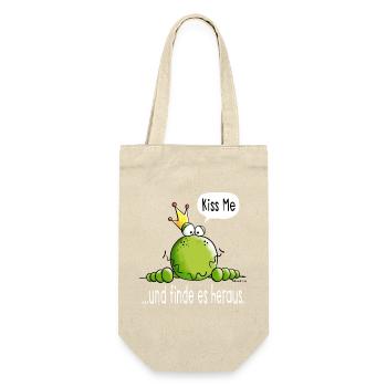 Küss mich oder finde es heraus - Frosch - Geschenk - Geschenkbeutel für Flaschen - Natur - Vorne