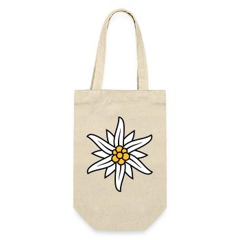 Edelweiss Bergblume Logo - Geschenkbeutel für Flaschen - Natur - Vorne