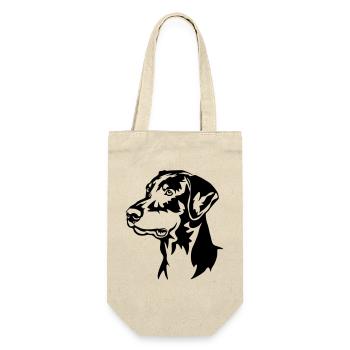 Doberman Head - Gift Bag for Bottles - nature - Front